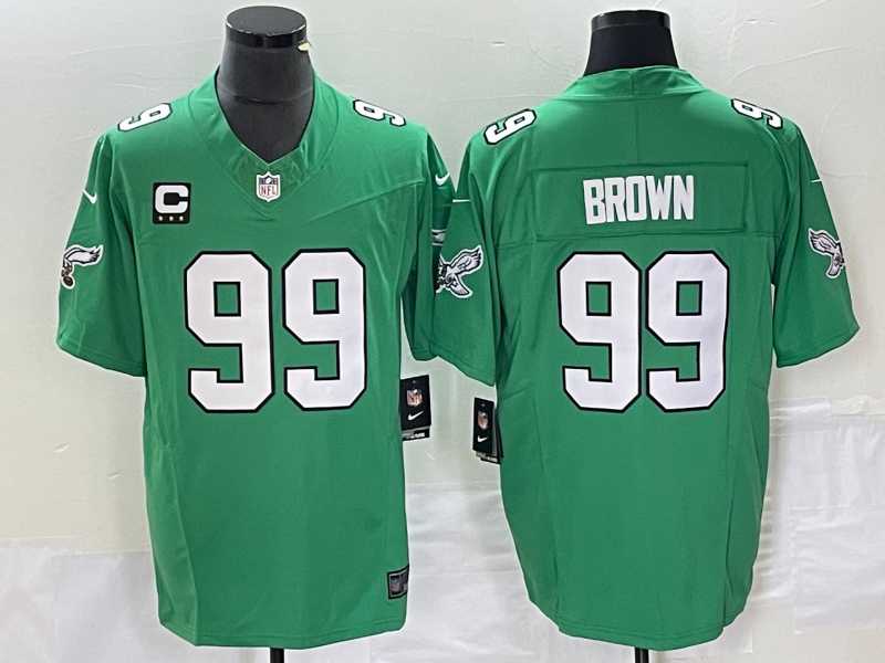 Men%27s Philadelphia Eagles #99 Jerome Brown Green 2023 F.U.S.E. Vapor Untouchable With C Patch Stitched Football Jersey->philadelphia eagles->NFL Jersey
